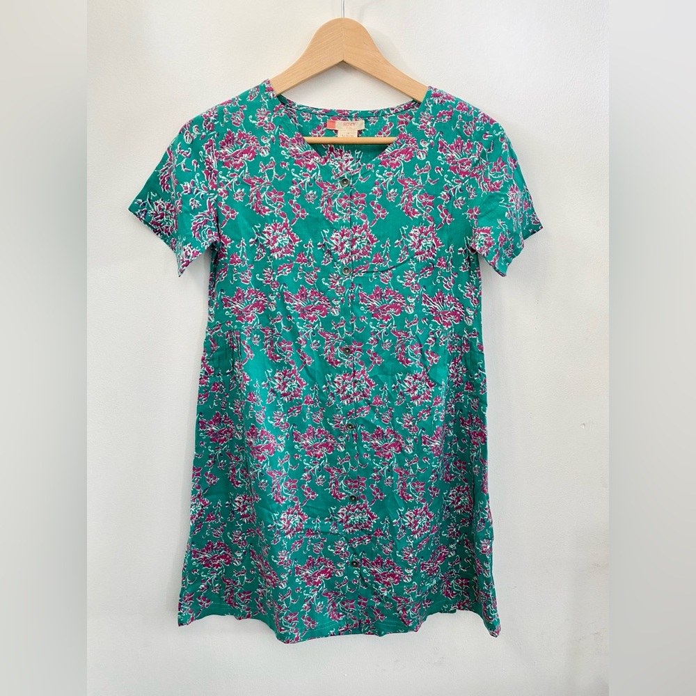 ROXY Girls Aqua floral dress Size 14/XL NWT